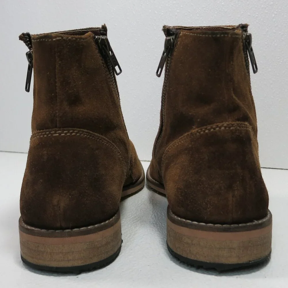Steve Maden Lancer Suede Leather Dual Zippered Boots Men's Footwear Sz 10.5 D